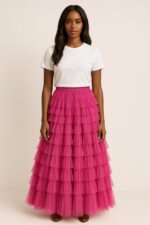 Long Ruffled Skirt – One Size (Hardly Worn) - Image 3