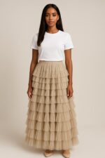 Long Ruffled Skirt – One Size (Hardly Worn) - Image 2